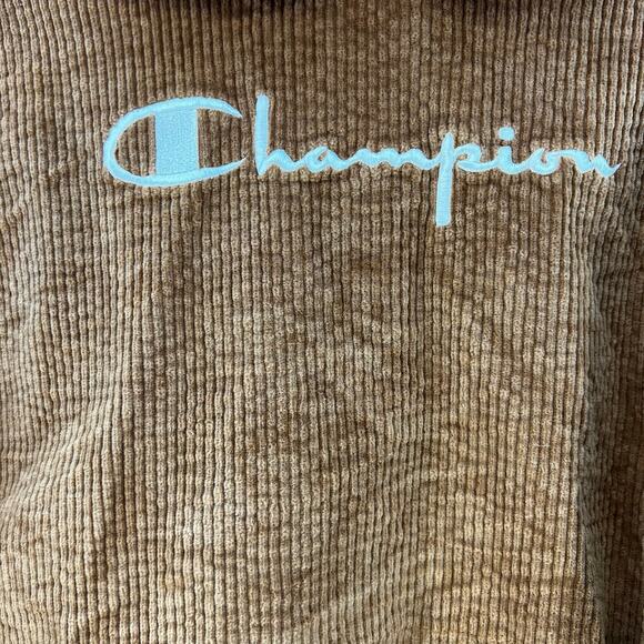 Champion Cropped Hoodie Women's M Brown Reverse Weave Logo Street Gorpcore - Picture 4 of 10